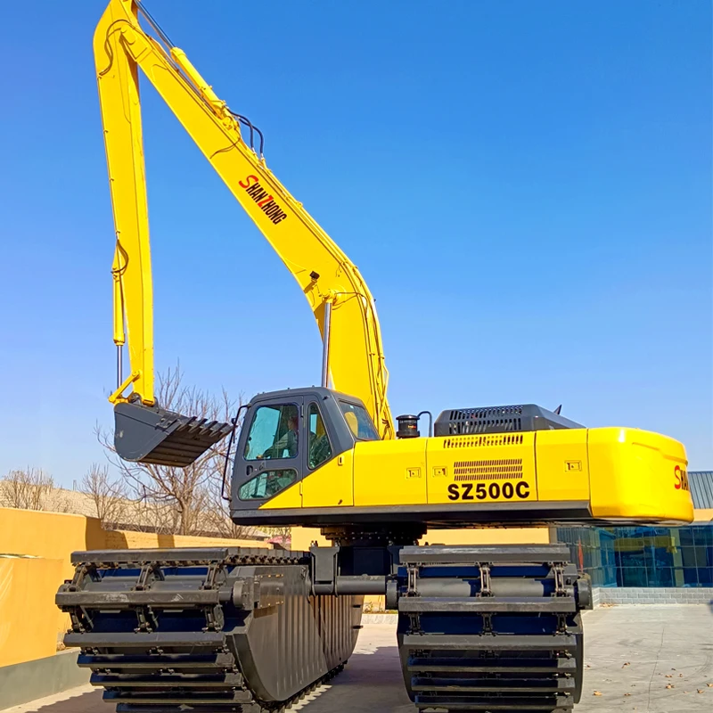46ton Amphibious Dredger Shanzhong SZ500C Marine Crawler Excavator Amphibious Digger for River Dredging Works