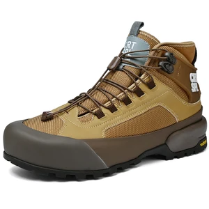 Custom Logo Men's Outdoor Waterproof Hiking Boots Non-Slip Wear-Resistant Cross-Country Trekking Shoes