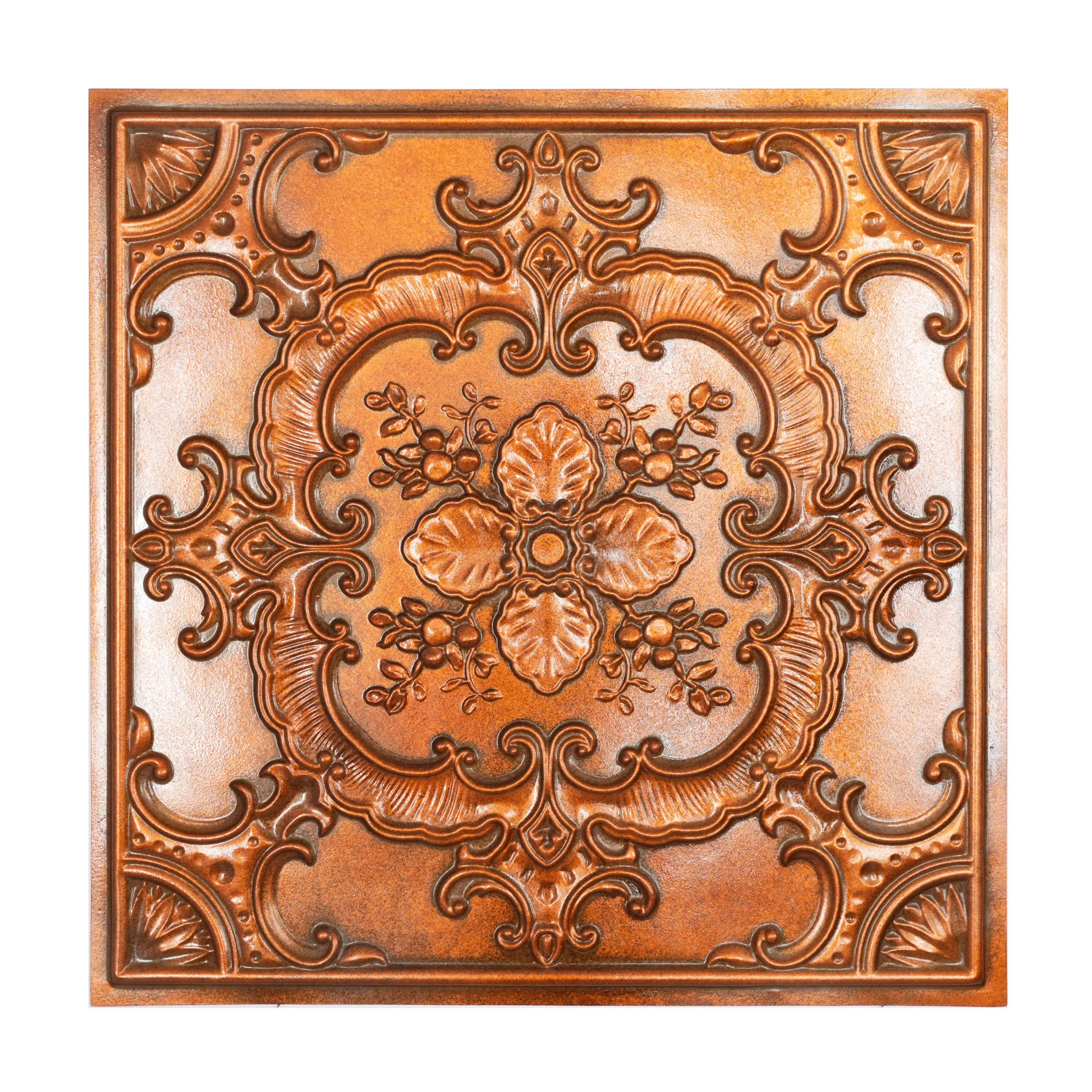 Art style 3D embossing wall panels celling decorations faux tin ceiling tiles PL19 archaic copper