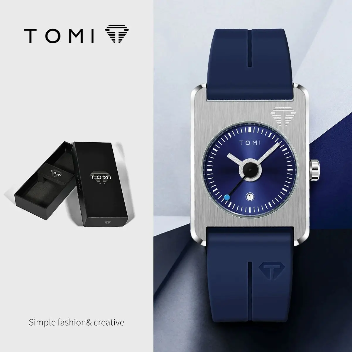 TOMI T022 Men's Fashion Watches Quartz Watches square Small Dial