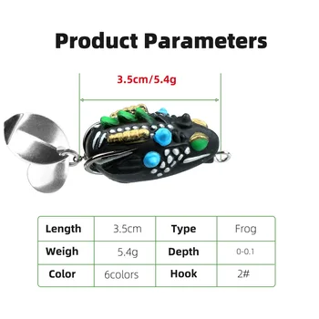 CHEERY 3.5cm 5.4g Silicone Topwater Lure for Salmon & Catfish Barbed Hooks Artificial Soft Bait for Lake/Stream/Ocean Fishing – Soft Lure – view 4
