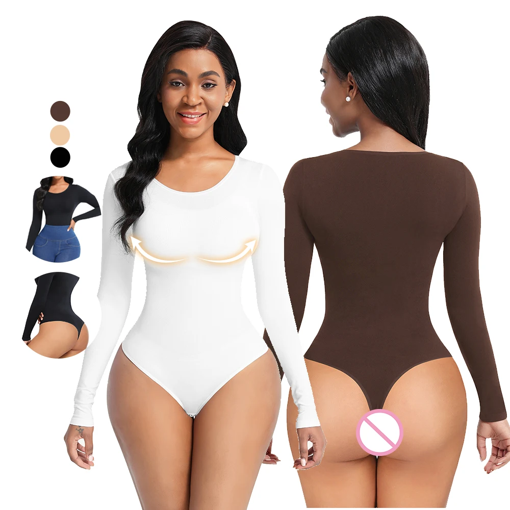 Waistdear Custom Seamless Slimming High Waist Thong Tummy Control Women Long  Sleeve Shapewear Bodysuit - Buy Bodysuit,Long Sleeve Bodysuit,Shapewear  Bodysuit Product on Alibaba.com