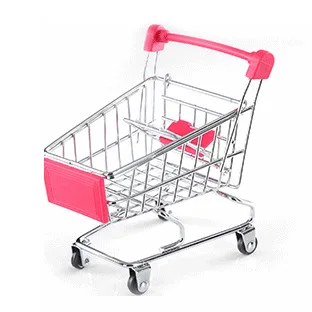 Mini Metal Shopping Cart Salesman Sample for Children Pretend Play Toy Home Office Desk Dollhouse Decoration