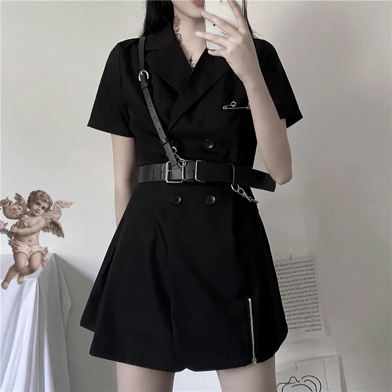 Cosplay Black Gothic Dress Korean Harajuku Vintage Mini Suit Summer Dresses For Women Elegant Office Clothes Buy 女装 女装夏季 女装休闲product On Alibaba Com