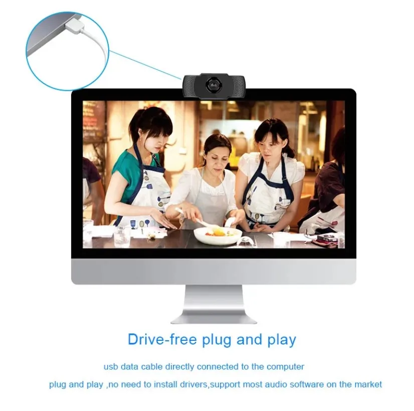 Full HD 1080P Бесплатный драйвер с микрофоном для онлайн-обучения ноутбука ПК веб-камеры