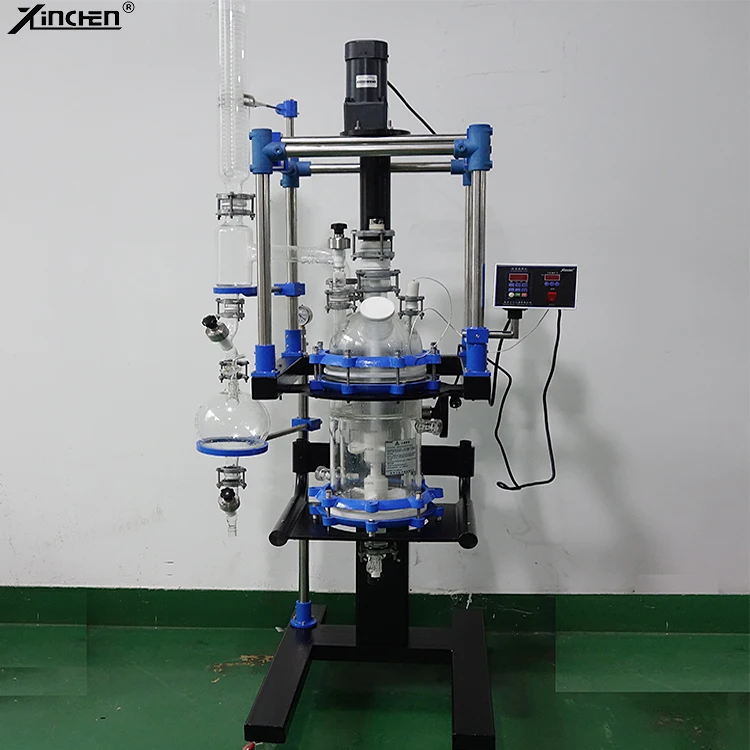 Lab Chemical Bioreactor Jacketed Glass Agitator 100L Crystallization Filter Glass Reactor with Chemical Continuous Stirring Tank factory