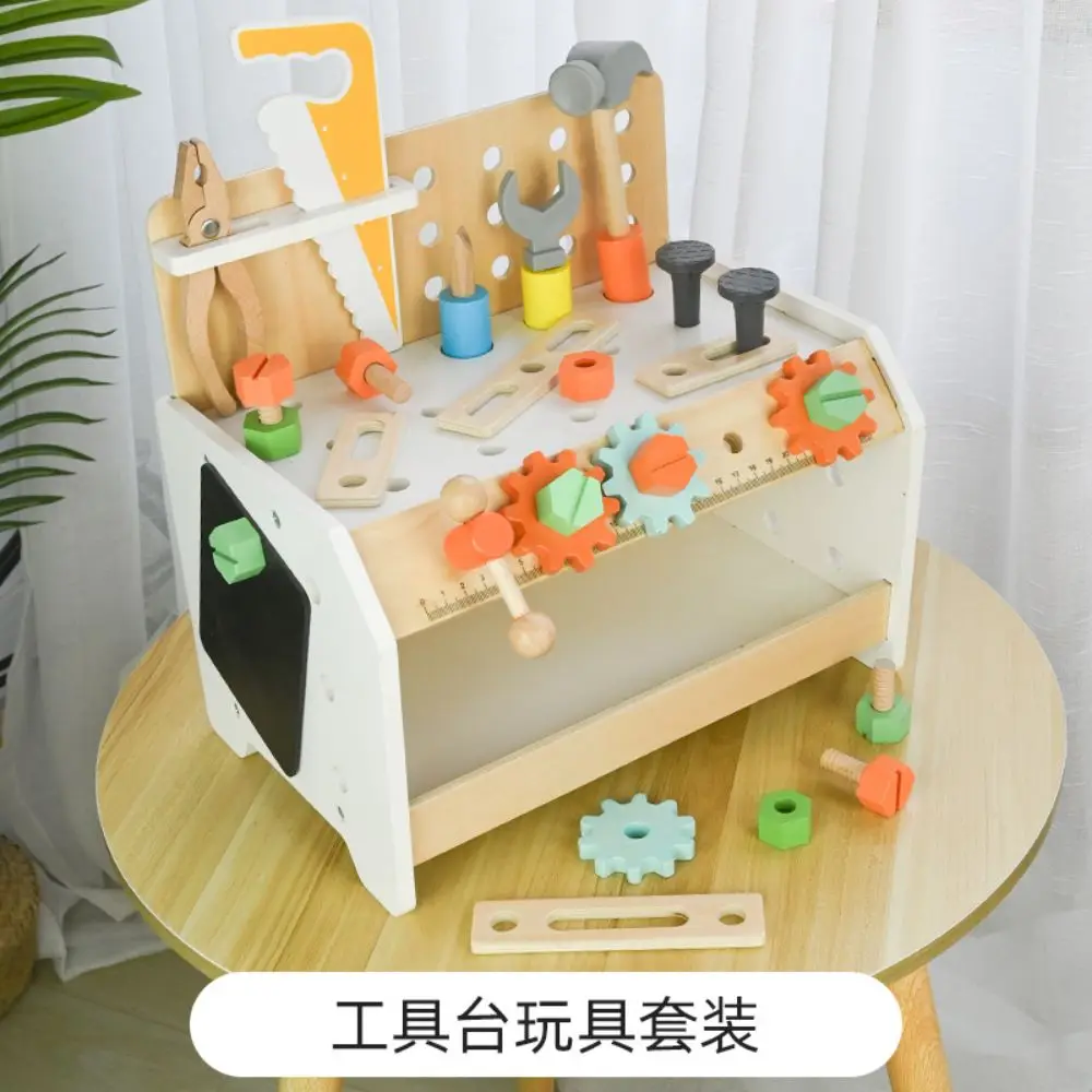 Build Mini Lab Bench Toy Workbench Building Sets Wooden Mini Tool Simulate Puzzle DIY Toy Tool ...