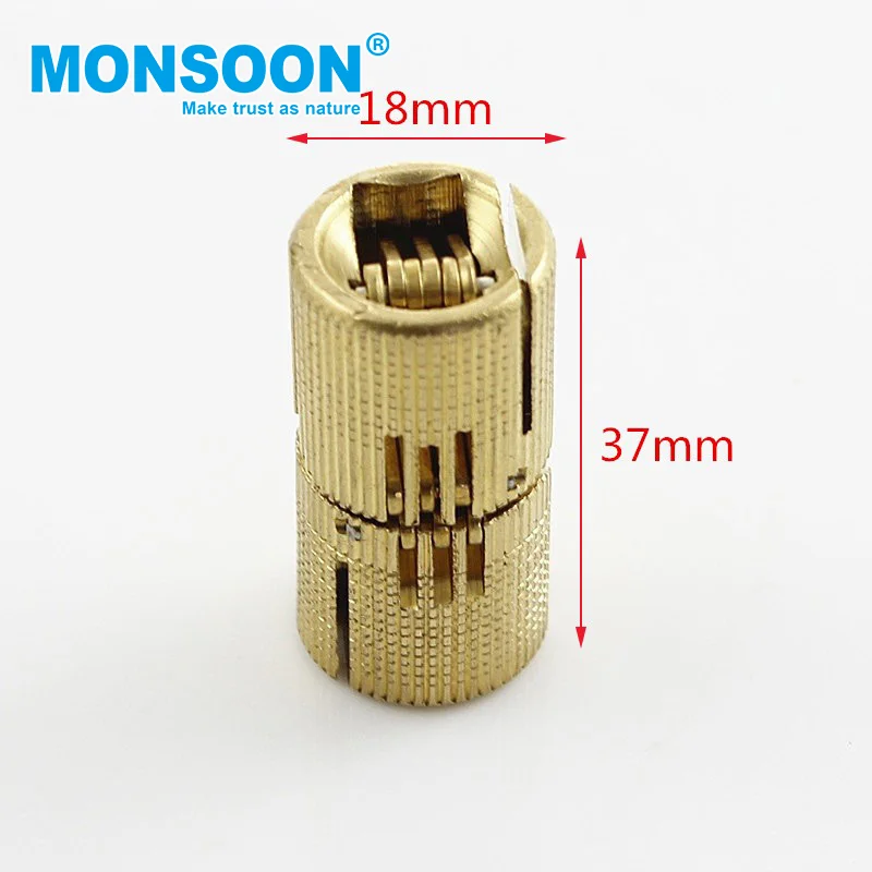MONSOON Furniture Hardware 180 Degree Small Pure Brass Concealed Hinge Barrel Acrylic Hinge