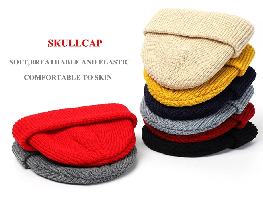 Пользовательская шапка бини оптом под заказ 100% акриловая вязаная модная короткая Рыбацкая