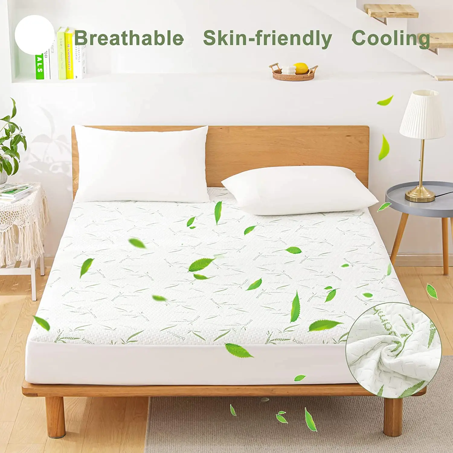 Hypoallergenic Bamboo Jacquard Fabric Mattress Covers