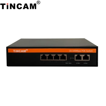 Tincam 4 ports POE Switch 10/100M +1*10/100M Uplink POE Ethernet Switch Converter Ethernet Network Switches