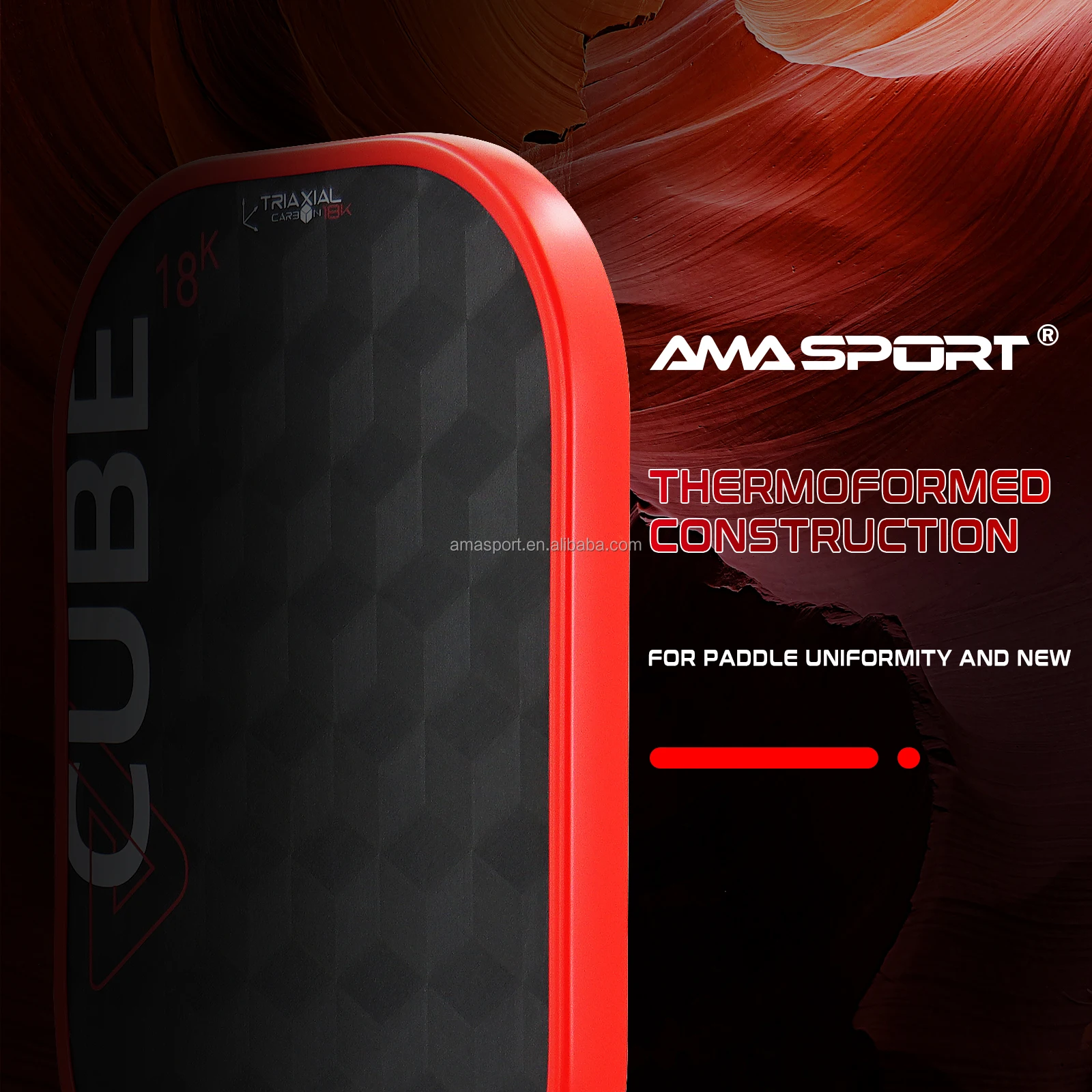 For AMASPORT 18K Carbon Fiber Custom USAPA Pickleball Paddle Racket New Arrival Durable Max Spin with Cube Surface