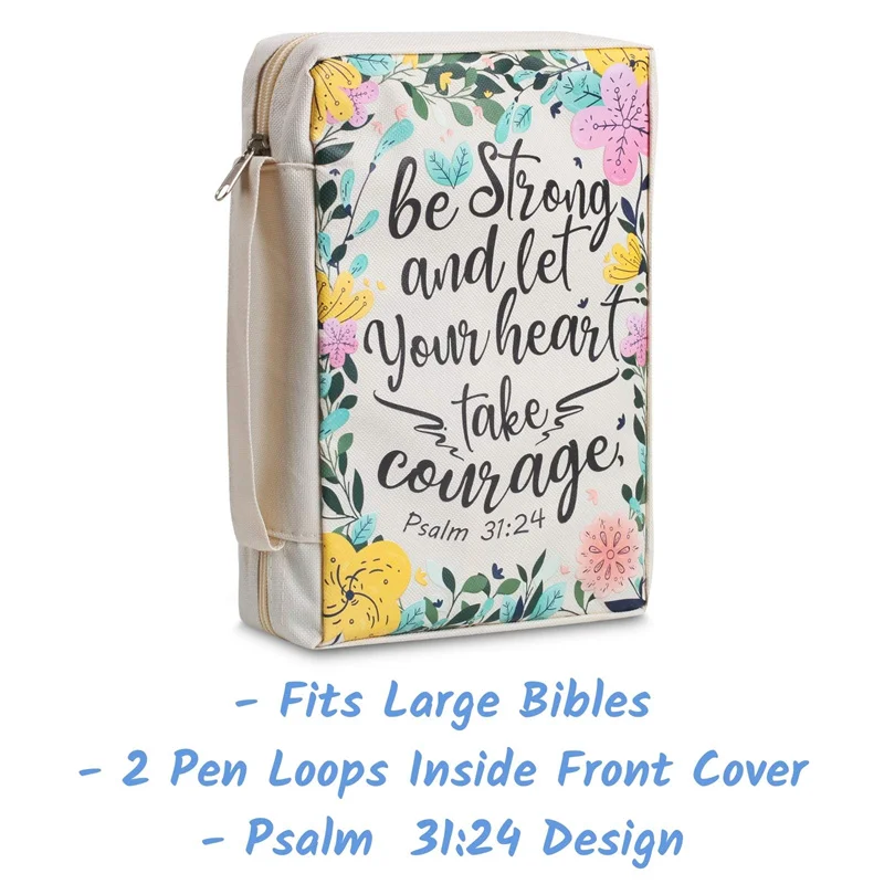 New Arrival Canvas Study Bible Case Holy Cover Pattern Convenient Handle Covers for