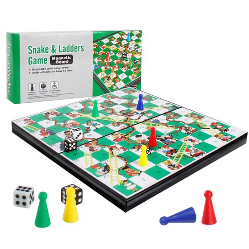 Jogo de tabuleiro Magnetic Snakes and Ladders - 9,6 polegadas