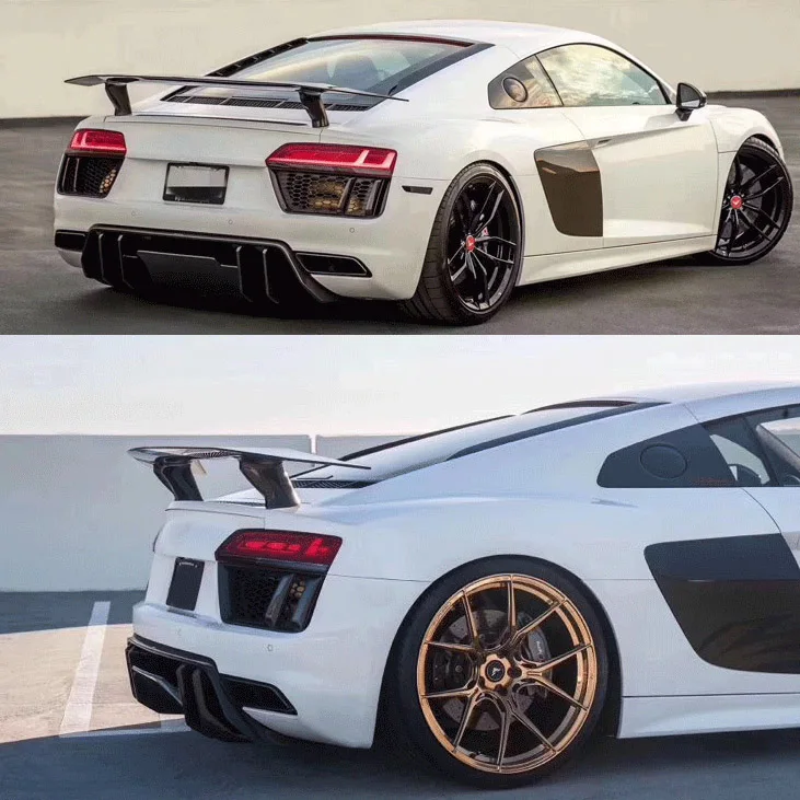 Factory Price Good Guality Carbon Fiber Body Kit For Audi R8 2017-2019 Trunk Wing Spoiler And Side Skirt Front Lip Rear Diffuse