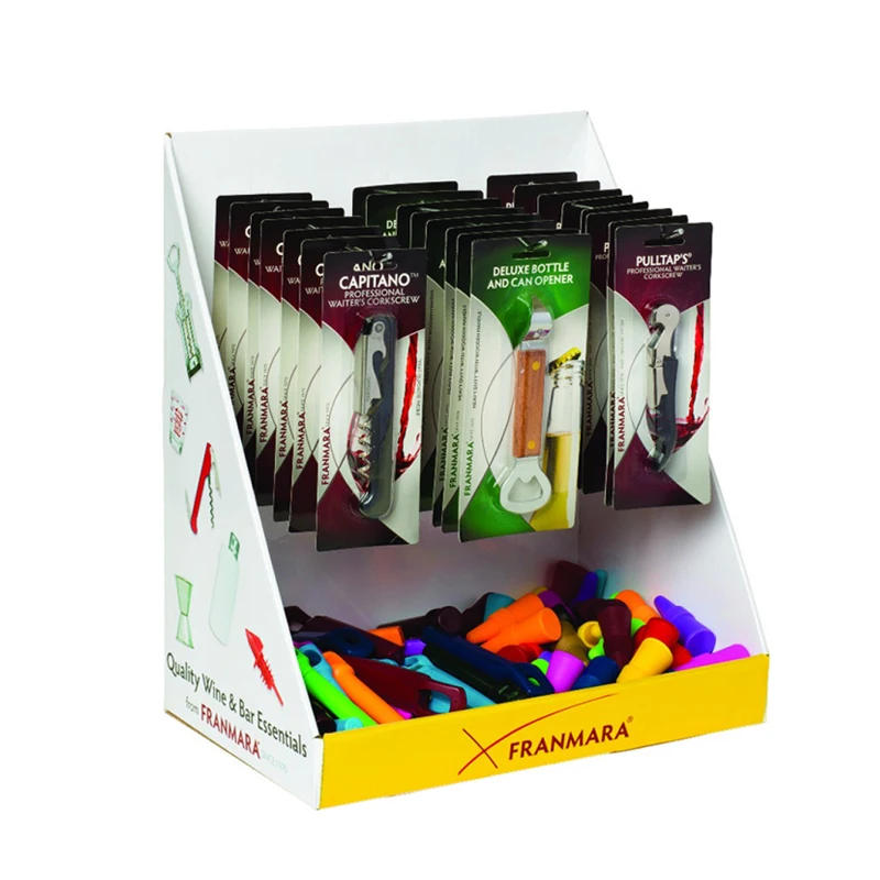 Custom Paper Knife Display Corrugated Fruit Knife Carton Cardboard Floor Display Stand for Supermarket Knife Display Shelf PVC