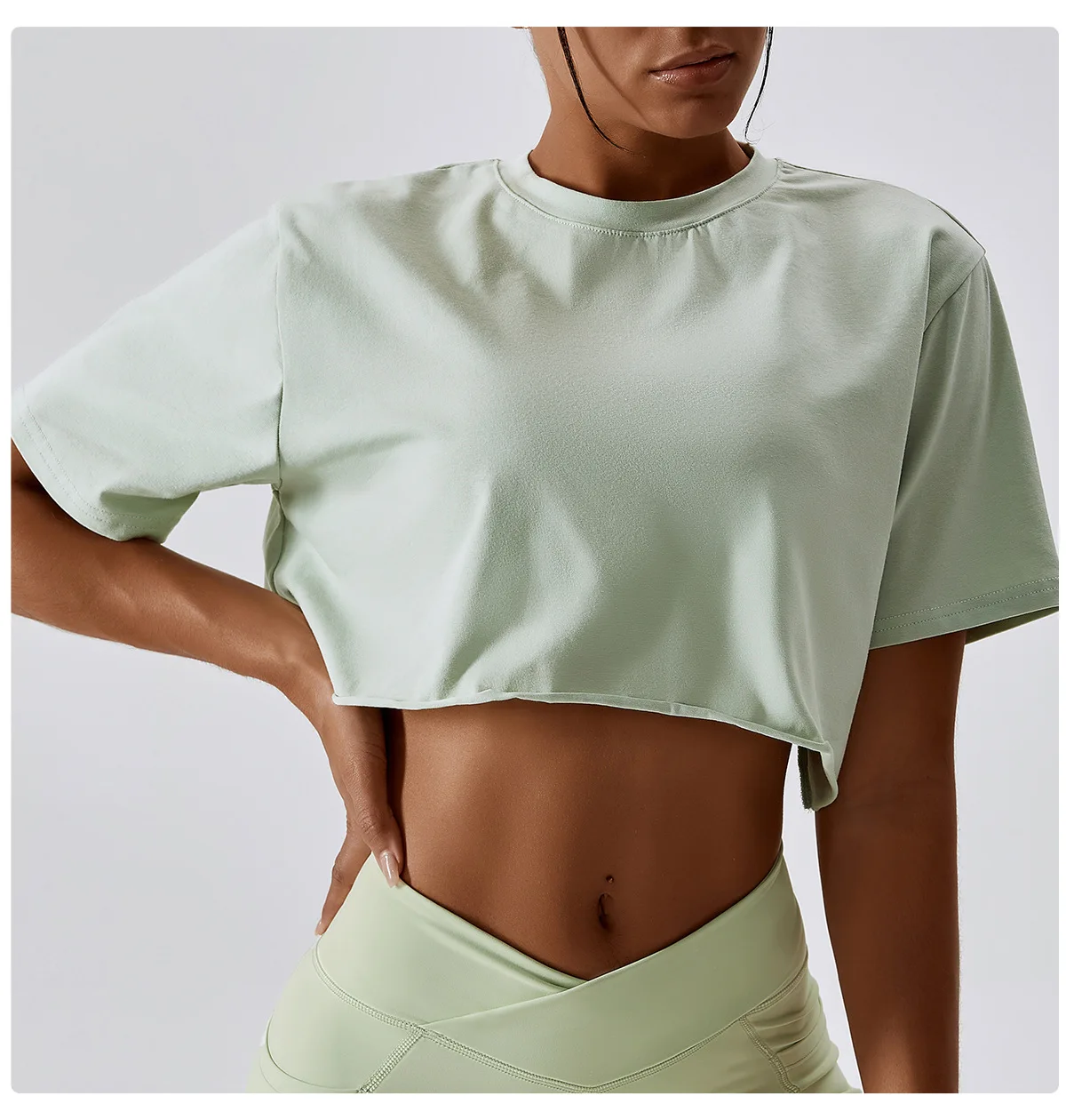 BDX8001 Custom Women's Athletic Spandex Cropped Tee Tshirt Eco-Friendly Cotton Oversize Plain Loose Fit Baby Pink GYM Summer