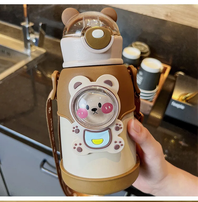 500ml Kawaii Kids School Water Bottle Cute Bear Water Bottles With ...