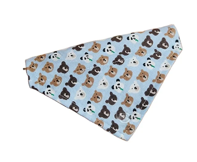 Wholesale Blue Bear Trinket Collar and Triangle Saliva Scarf New Design Baby Cartoon Pet Apparel Accessories for Little Pets