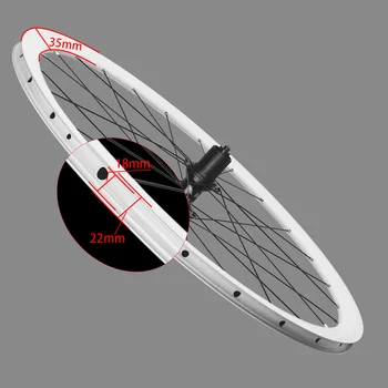 RUJIXU高品質耐久性ホワイトサークルロードバイクホイールセット35mm高