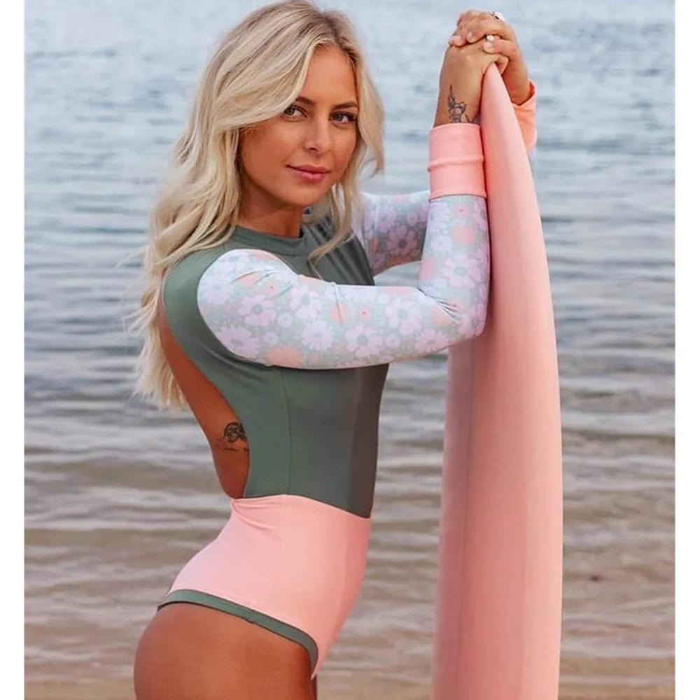 New Long Sleeve UV Protection Sports Swim Suit Surf Swimsuit Sexy