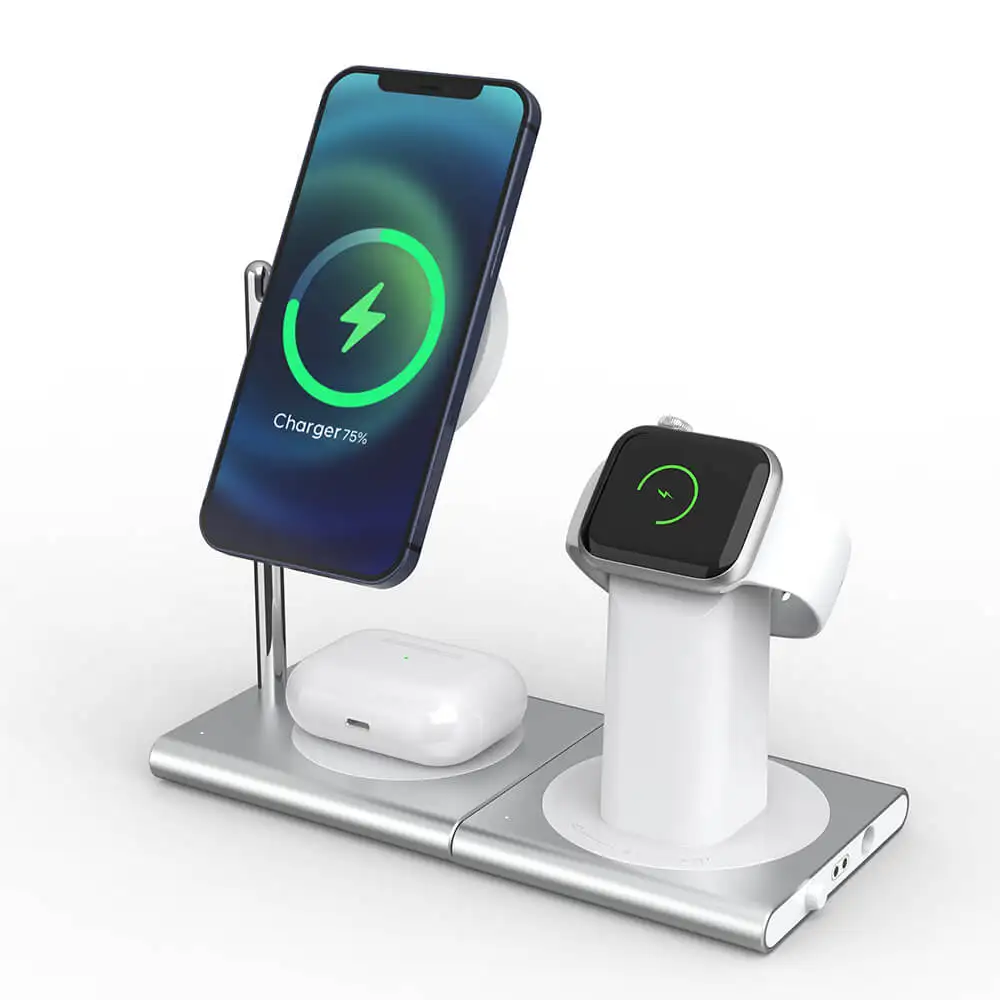 Беспроводная зарядка безопасна. 3 In 1 Wireless Charger.