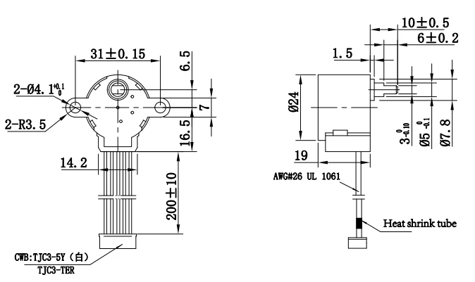 24mm Diameter Permanent Magnet Stepper Motor with Gearbox 385mA Current 5v 12v 24v Voltage