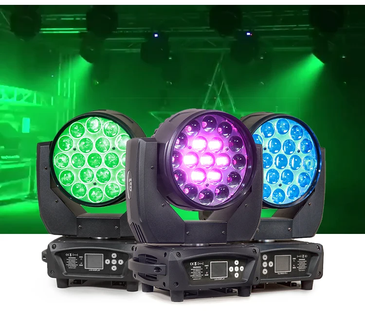 LED 19pcs 15W Zoom Moving Head Light RGBW 4in1 Wash Stage Lights