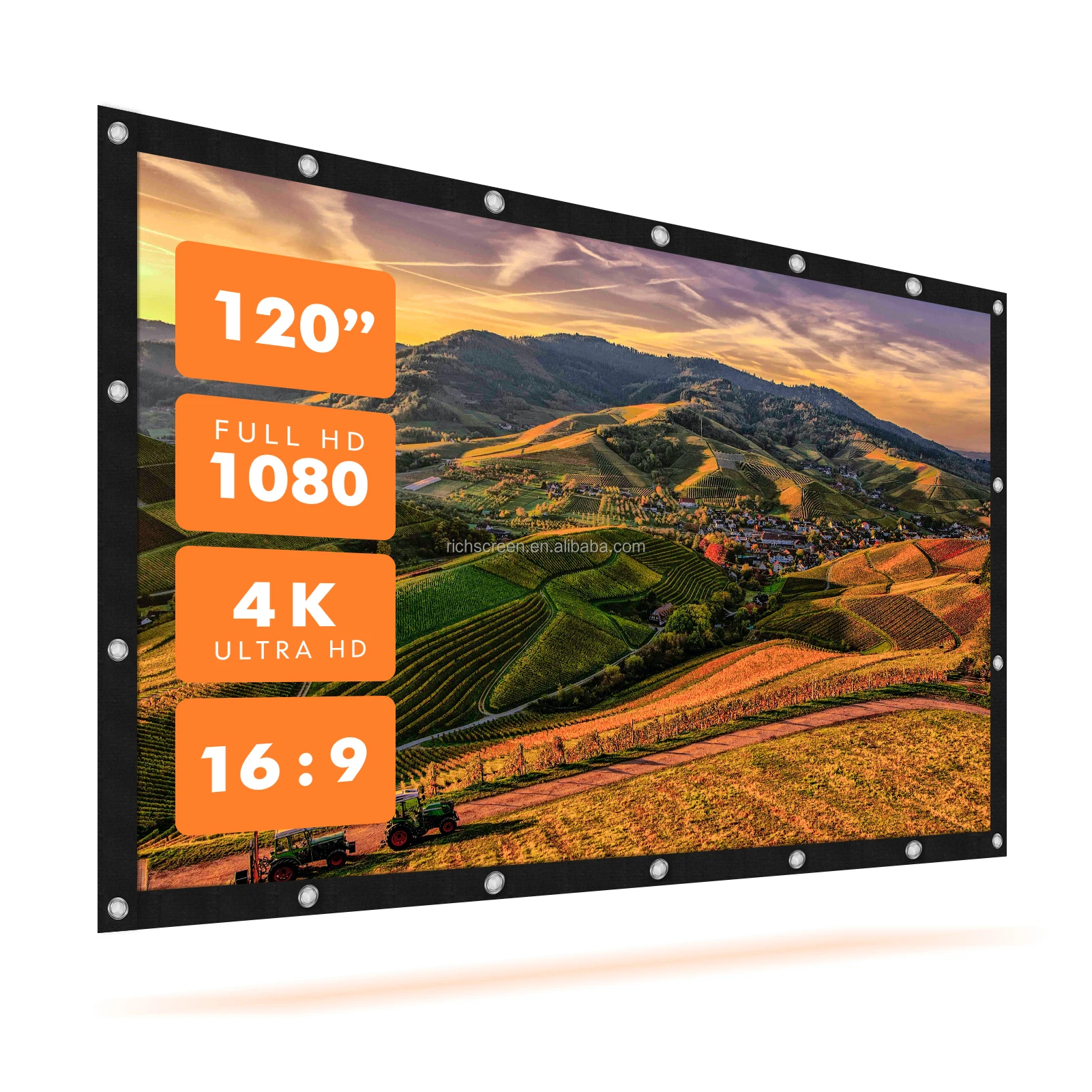 Foldable Polyester Cloth 100"(16:9) 221x125cm Portable Simple Projection Movies Projector Screens Cheapest Type