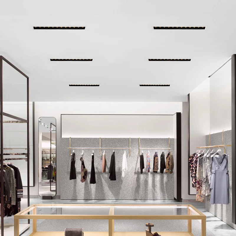 Led Embedded Linear Light Embedded Ceiling Spotlight Rack Adjustable Led Borderless square Grille Light