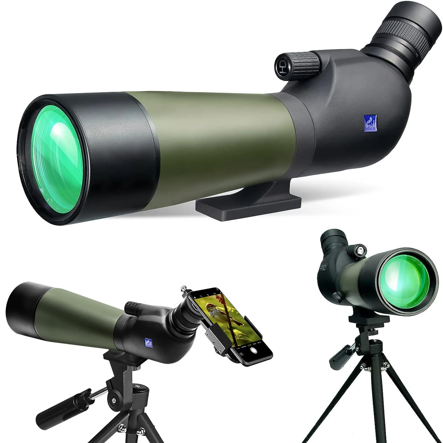 TRV Best Price 20-60x80 HD Spotting Scope with Tripod BAK4 Factory 