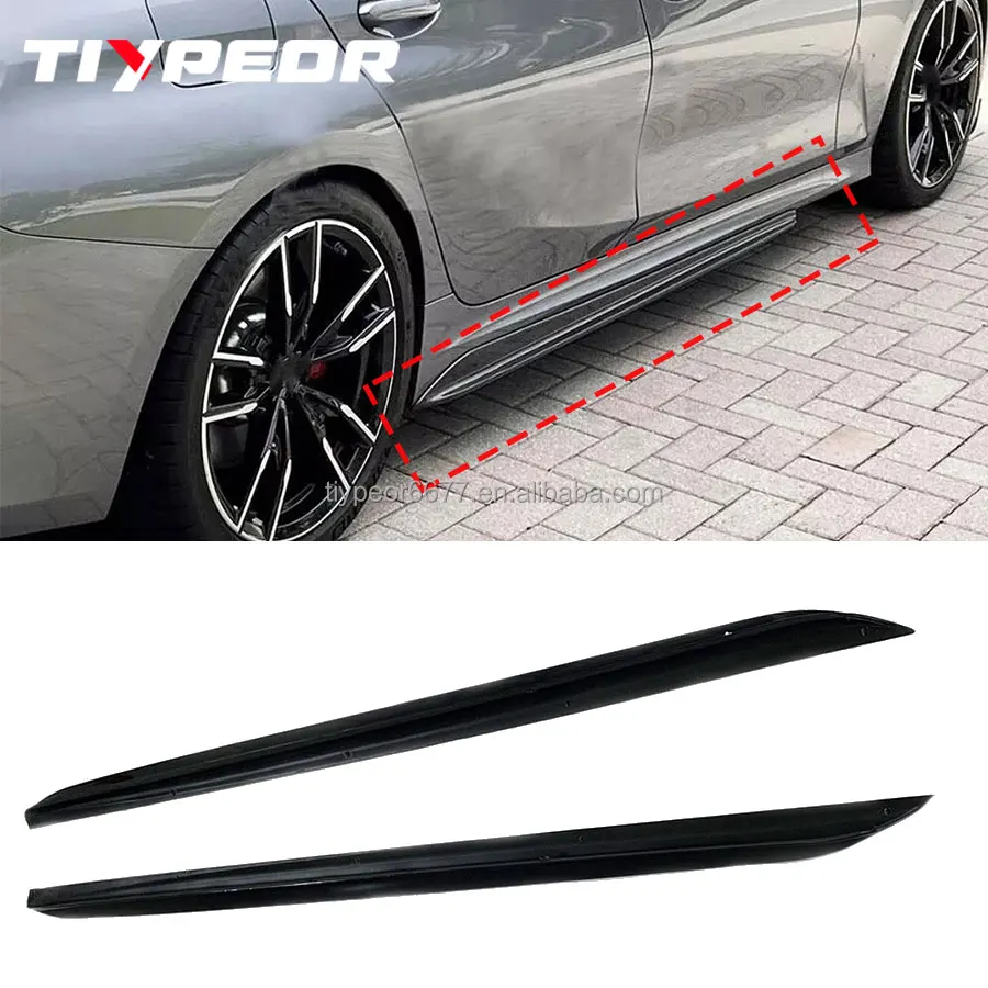 product tiypeor glossy black side skirts extension lip carbon fiber style side extension side skirt for bmw 3 series g20 g28 2019   2024-3