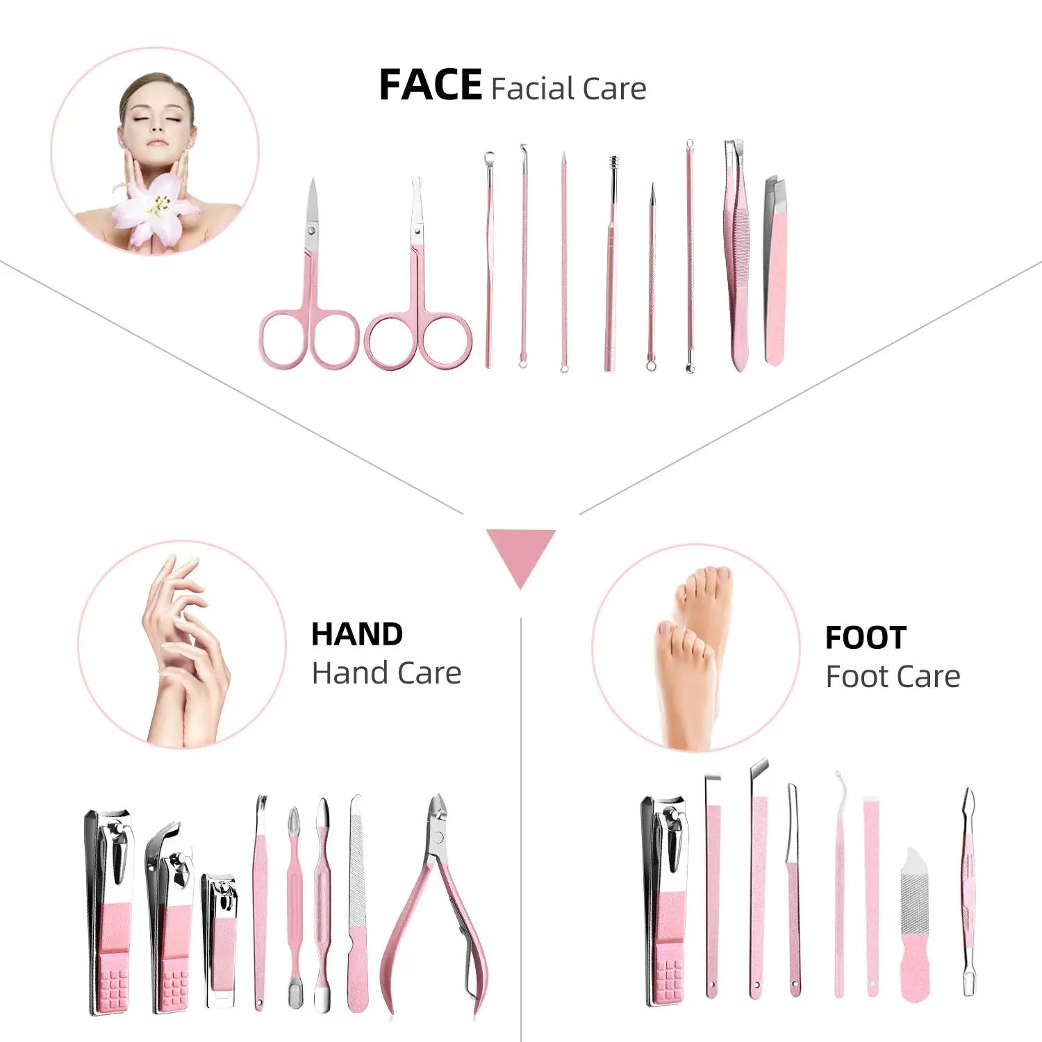 Кусачки для ногтей Педикюр Набор 26 в 1 маникюрный набор профессиональный маникюрный набор для педикюра и маникюра и педикюра, фрезер инструменты