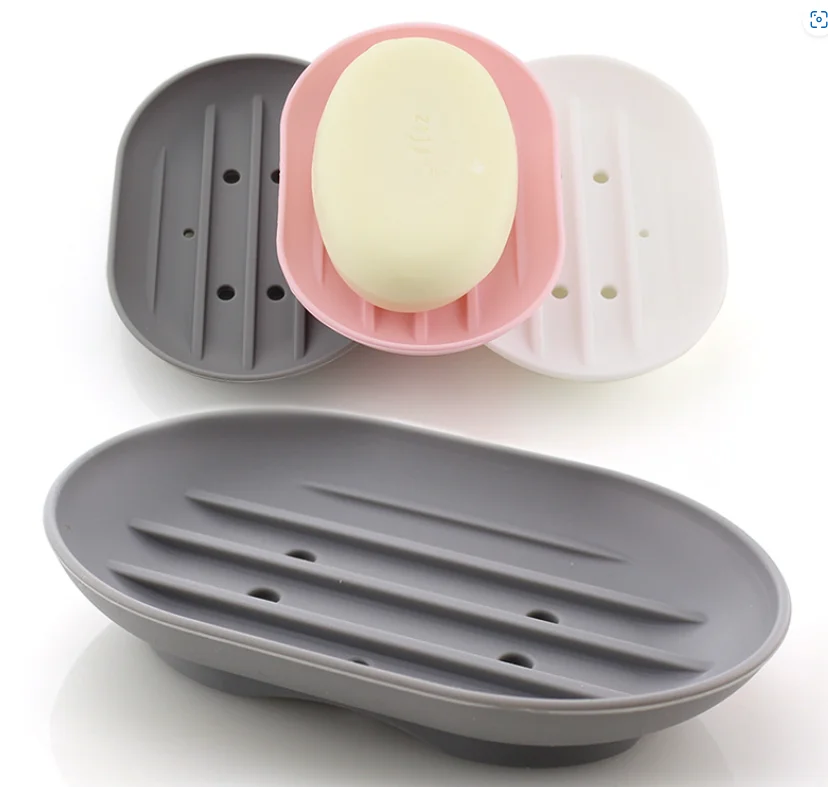 Soap Saver Bathroom Self Draining Soap Dishes Silicone Soap Dishes Dish Holder Stand Saver Tray Case for Shower