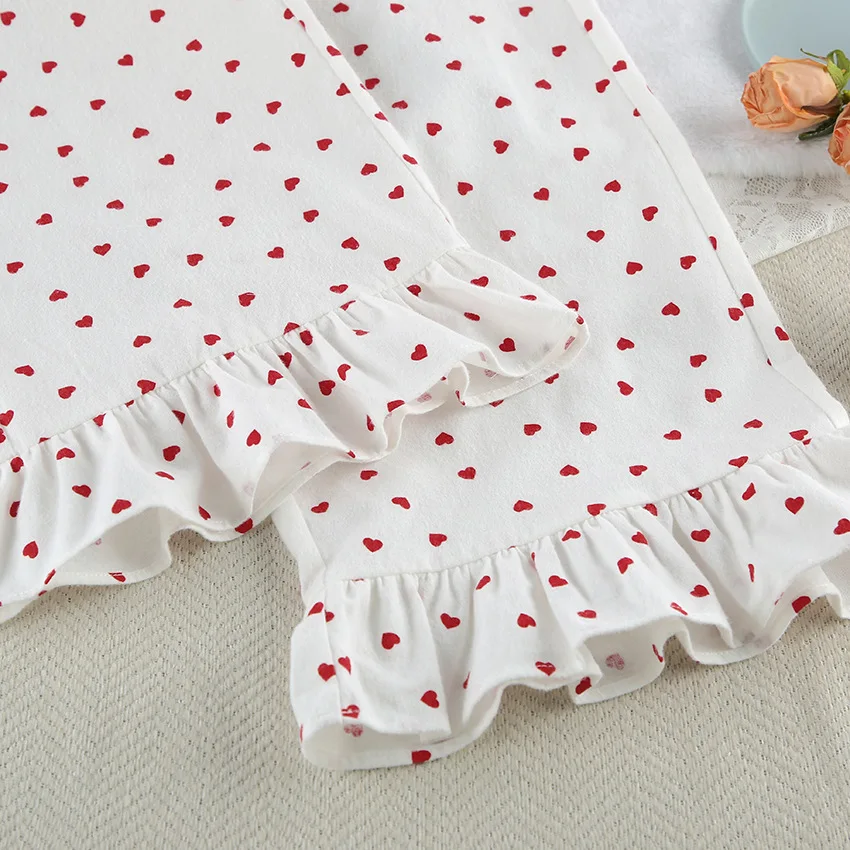 Women's printed breathable comfortable soft long-sleeve pajama  with long pants, suitable for both home and outdoor wear. — detail