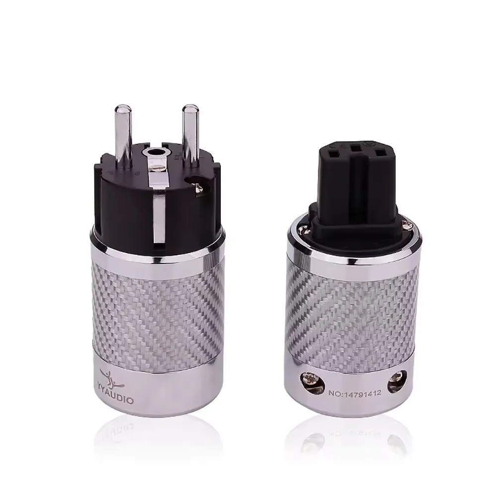 Pure Plug Socket Hifi Power Plug Pure Copper Rhodium-plated European Power Connector ...