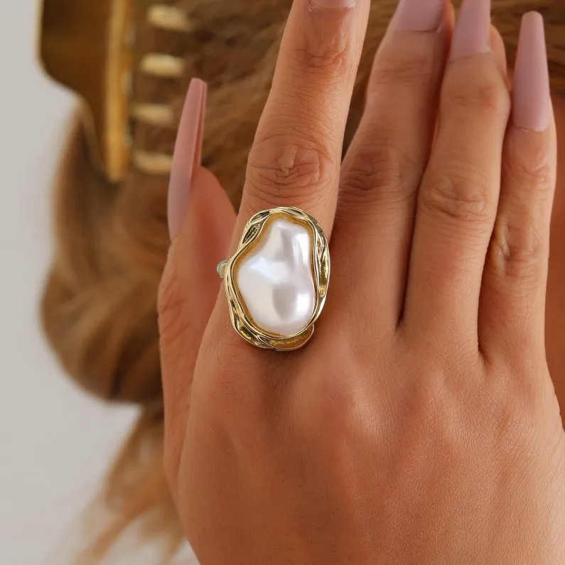 18K Gold Plated Summer Opening Simple Casual Jewelry Popular and Versatile Hawaiian Shell  Ring