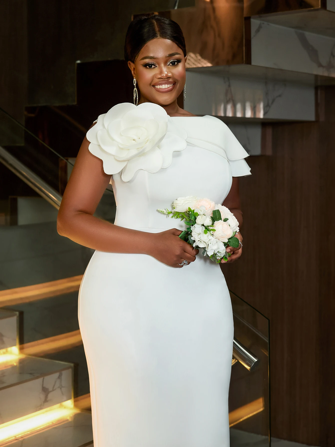 elegant bodycon wedding dress Square Neck Sleeveless Bodycon Floor-Length Wedding Dress