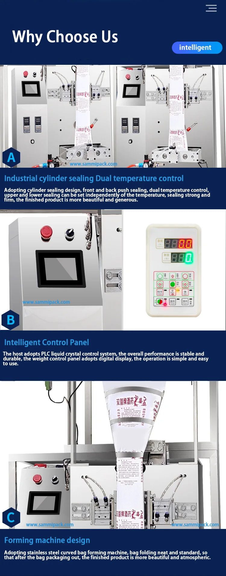Industrial Automatic Packaging Machine for Granules Powders Tea Food in Bags Double Weighing PLC System Fast Packager 6