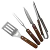 Set di utensili per barbecue grigio - 4 pezzi