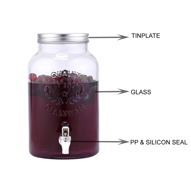 Easylife Glass Beverage Dispenser Juice Dispenser For Sale For Juice Dispenser With Stand 5.7l