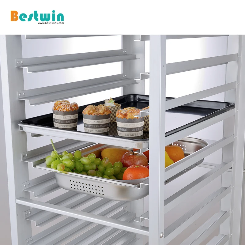 
9/15/18-Tier Dual Purpose Aluminum Bread Cooling Baking Tray Sheet Pan Rack Gastronorm GN Pan Bakery Trolley 