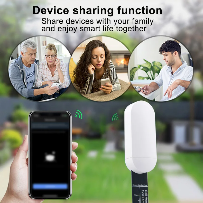Tuya Zigbee Soil Moisture Sensor Garden Hygrometer for Plant Growth Monitor Ther