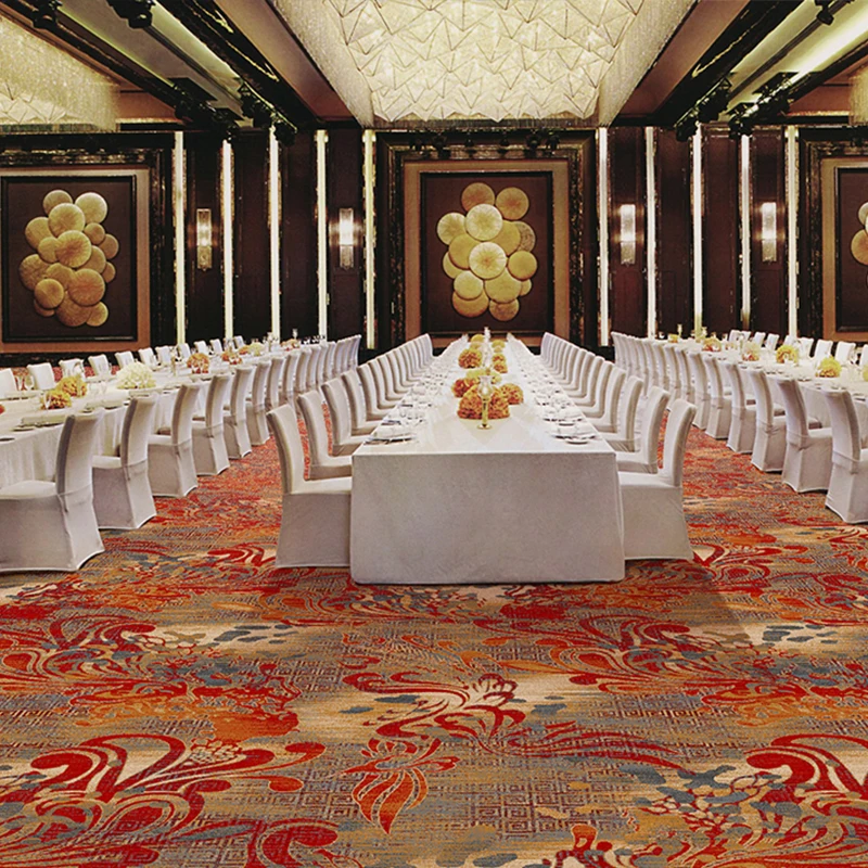 QIANQIAO Custom Design Polypropylene Print Broadloom Hotel Room Hall Carpet Wall to Wall Luxury Carpet