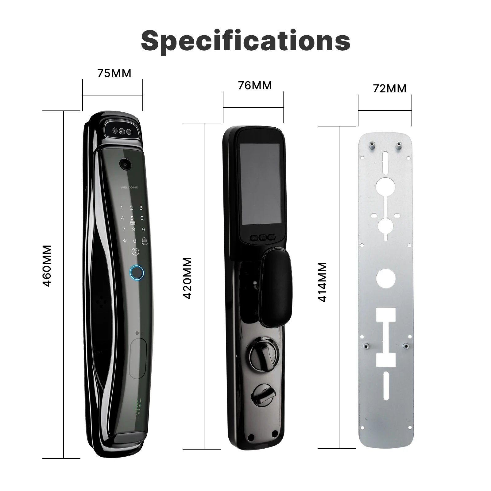 Tuya Smart Home Products Infrared Night Vision Wake-Up Fingerprint IC Card Password WiFi Facial Recognition Security Door Lock