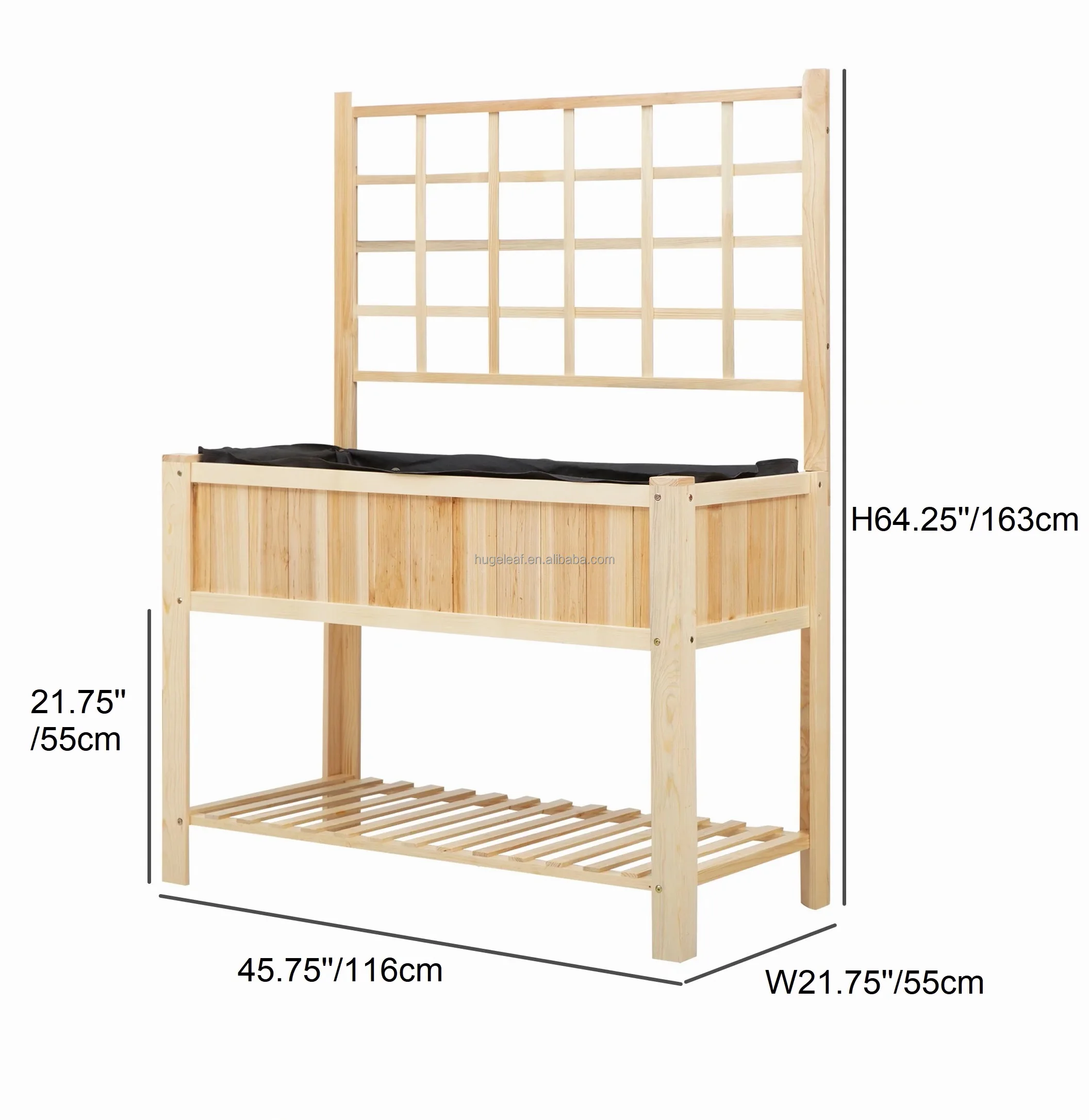 Natural Wooden Raised Garden Planter Bed Elevated Planter Box With ...