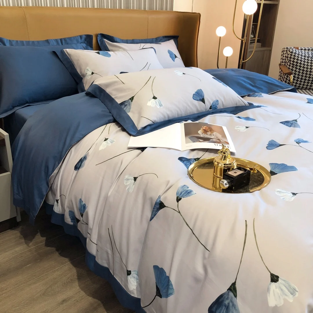 Удобный и дышащий комплект постельного белья из 100% хлопка Комплект четырех