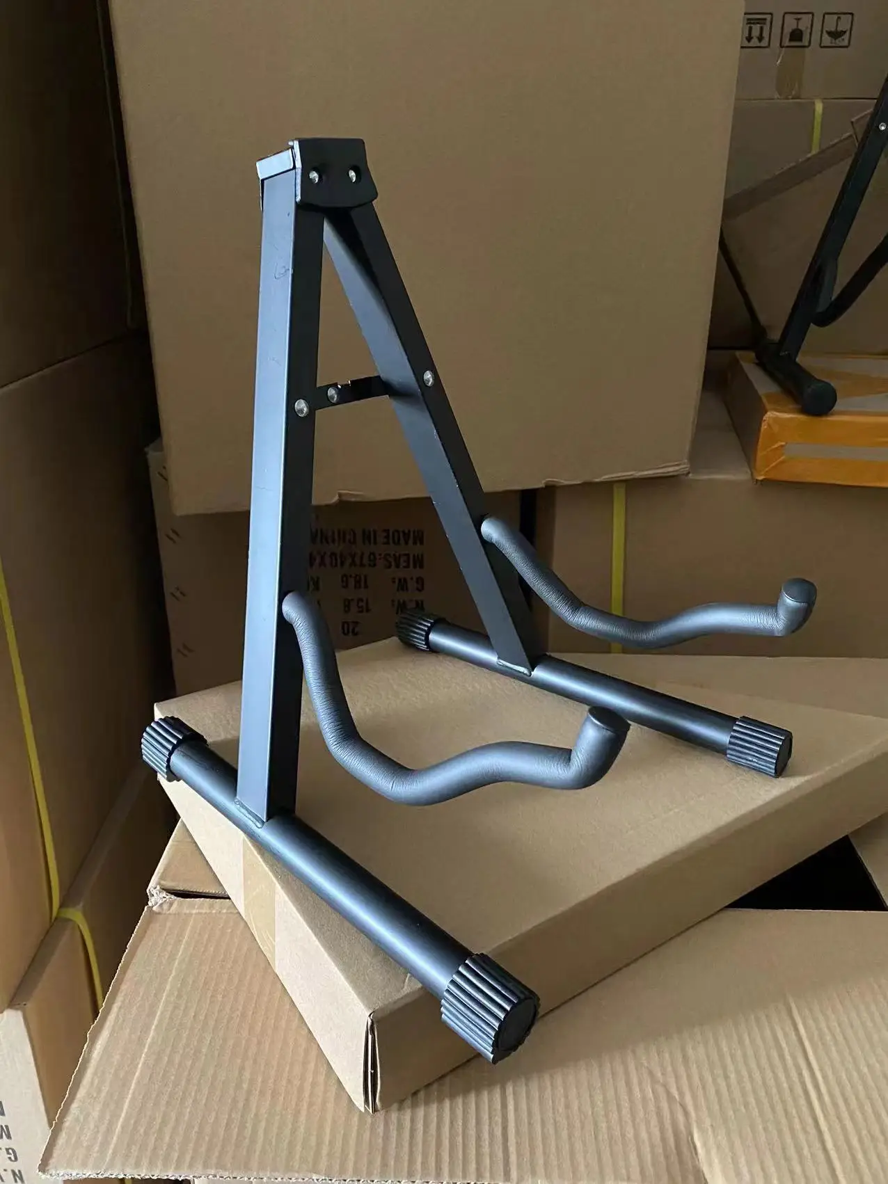 Adjustable Folding Metal Acoustic Floor Aframe Guitar Stand For Sale