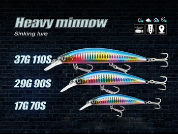 Sinking Lure for Saltwater Fishing 90mm 27g Plastic Bait Long Casting Rolling Action Fishing Minnow Baits – Minnow – view 3