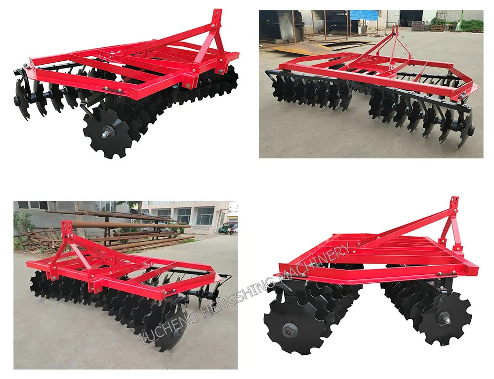 Arado de discos montado de 3 puntos para agricultura agrícola, grada de discos opuestos para tractor